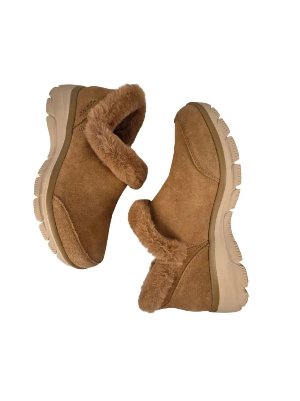 Skechers Easy Going Fall Feeling Tan Suede Slip Ins Size 9